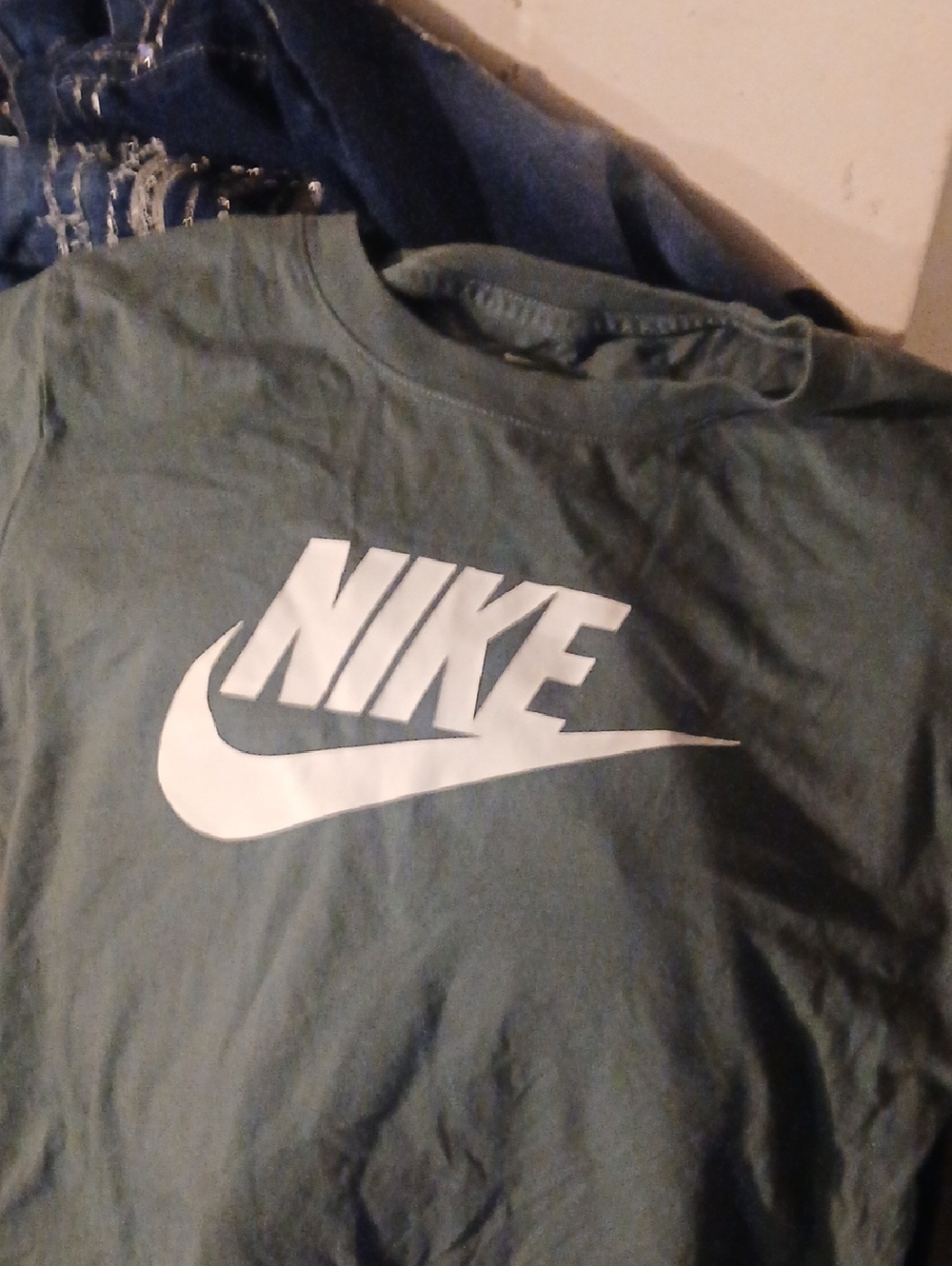 Nike Olive Green Tee with White Swoosh Logo